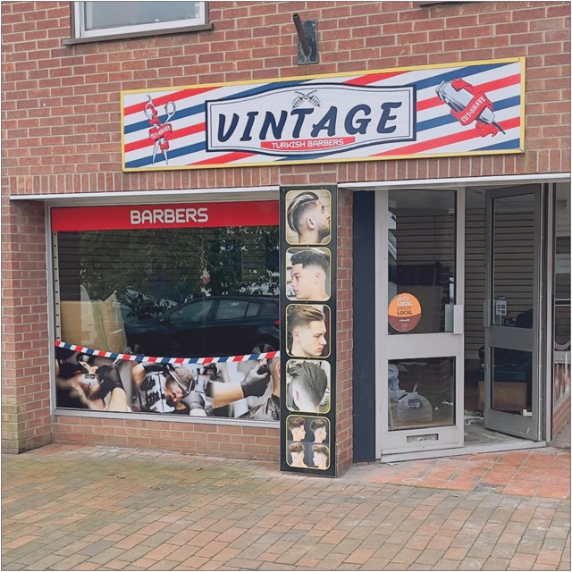 Shop sign for Vintage Turkish Barbers